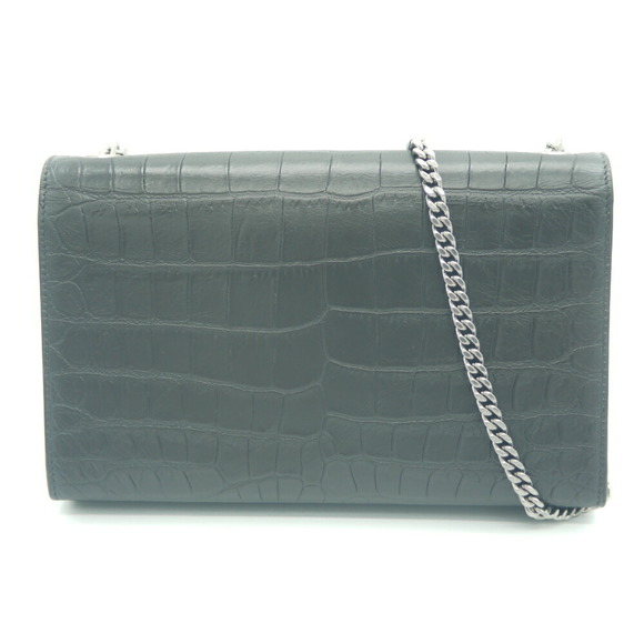 Saint Laurent Bag Tassel Kate Medium Shoulder Crocodile Gray Embossed - Picture 1 of 11